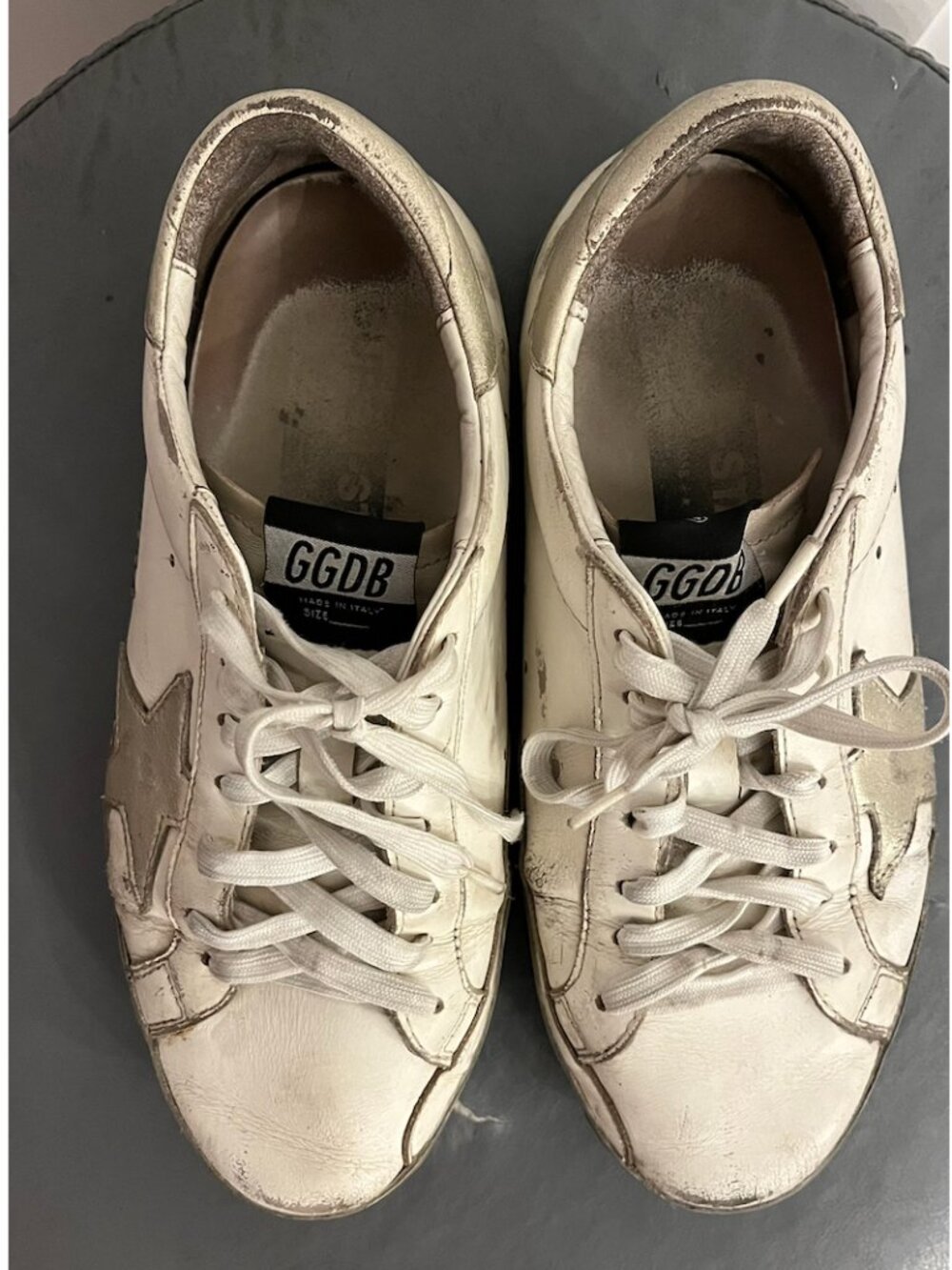 Golden Goose Super-Star White Leather Sneakers - Picture 5 of 9